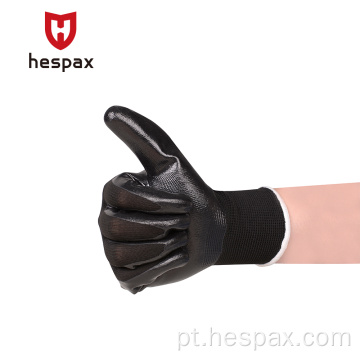HESPAX 13G Luvas de montagem anti -óleo de nitrila lisa
